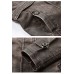 MENS MID-LENGTH CASUAL STAND-COLLAR SLIM LEATHER JACKET