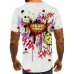 Casual O Neck Cartoon Print White Men T-shirt