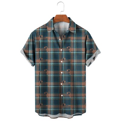 Fun Check Dog Print Shirt 46061667X