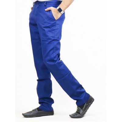 Men's Wrinkle-Free 100% Cotton Trouser Royal Blue